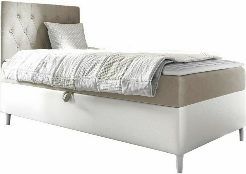 Boisdale Sengeramme 100x200 cm - Beige/Hvit