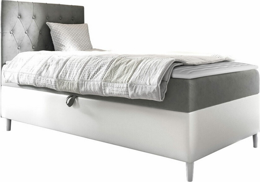 Boisdale Sengeramme 90x200 cm - Hvit/Grå