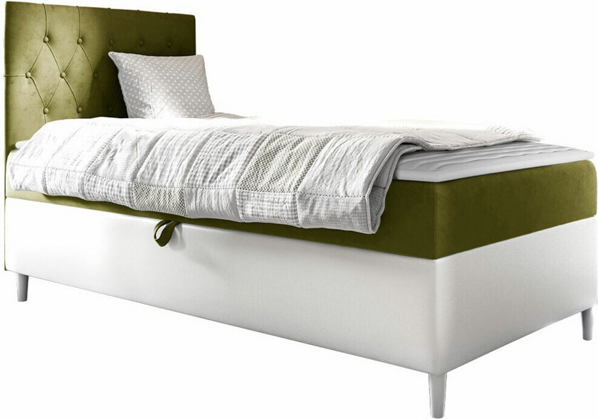 Boisdale Sengeramme 90x200 cm - Grønn/Hvit