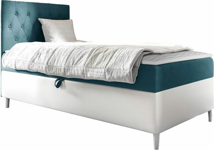 Boisdale Sengeramme 80x200 cm - Turkis/Hvit