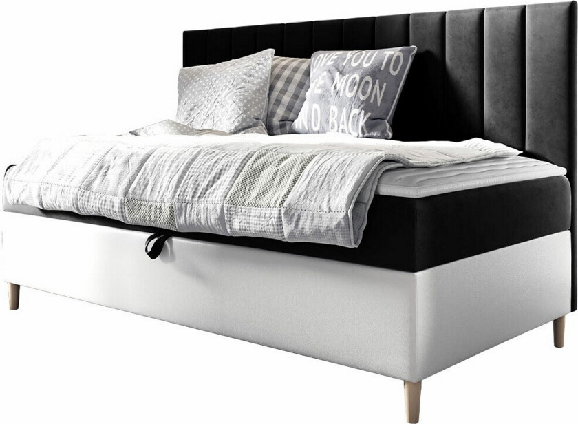 Boisdale Sengeramme 100x200 cm - Svart/Hvit