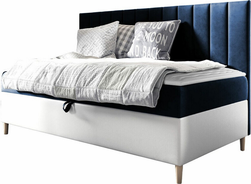 Boisdale Sengeramme 100x200 cm - Blå/Hvit