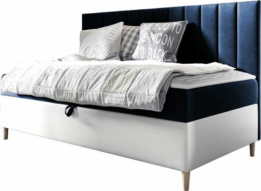 Boisdale Sengeramme 80x200 cm - Blå/Hvit