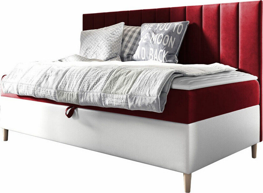 Boisdale Sengeramme 80x200 cm - Rød/Hvit