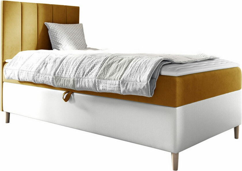 Boisdale Sengeramme 100x200 cm - Gul/Hvit