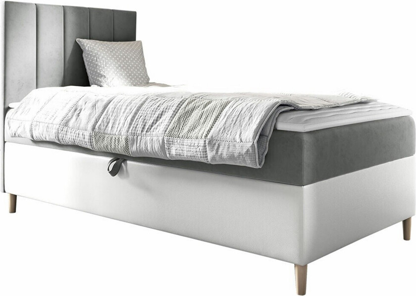 Boisdale Sengeramme 100x200 cm - Hvit/Grå