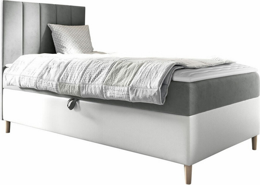 Boisdale Sengeramme 90x200 cm - Hvit/Grå