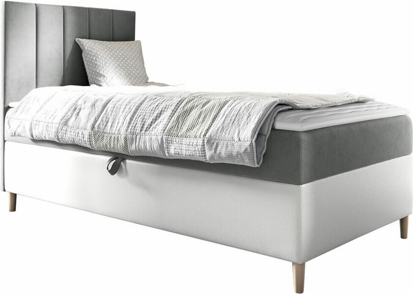 Boisdale Sengeramme 80x200 cm - Hvit/Grå