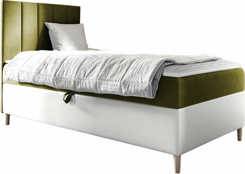 Boisdale Sengeramme 80x200 cm - Grønn/Hvit