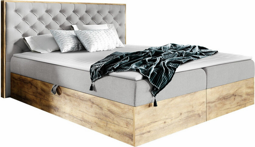 Oberting Sengeramme 200x200 cm - Beige/Tre