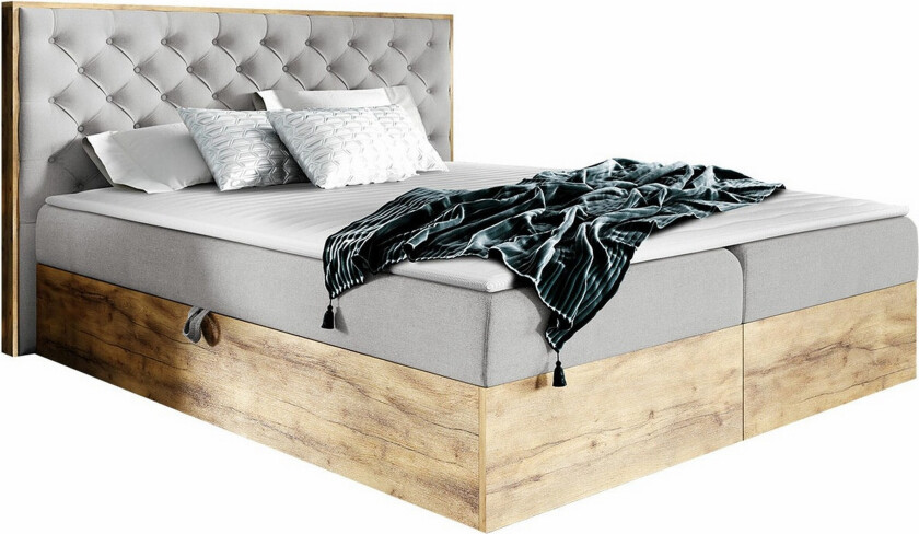 Oberting Sengeramme 160x200 cm - Grå/tre