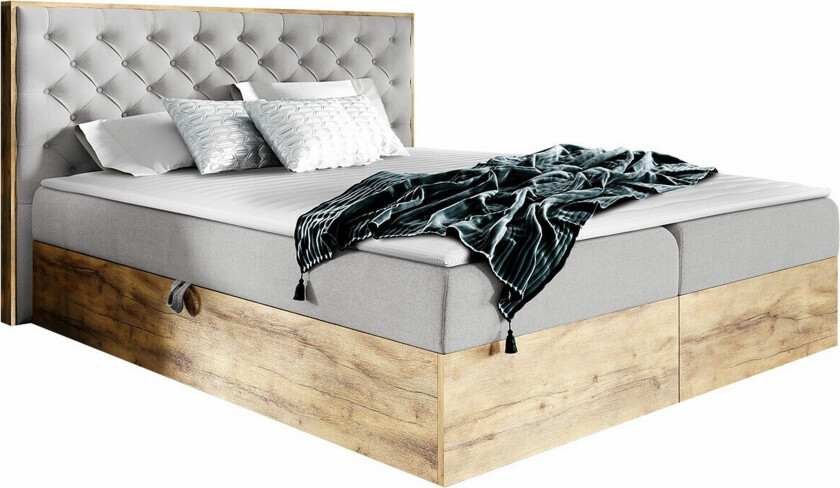 Oberting Sengeramme 140x200 cm - Grå/tre