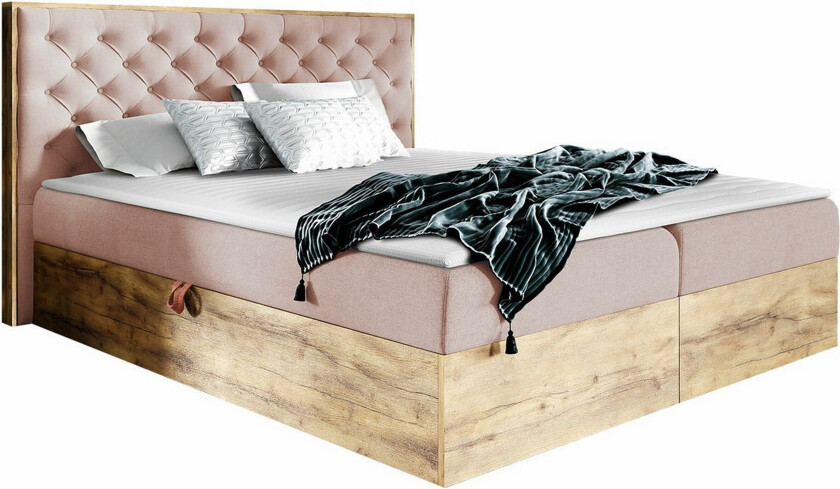 Oberting Sengeramme 140x200 cm - Rosa/Brun