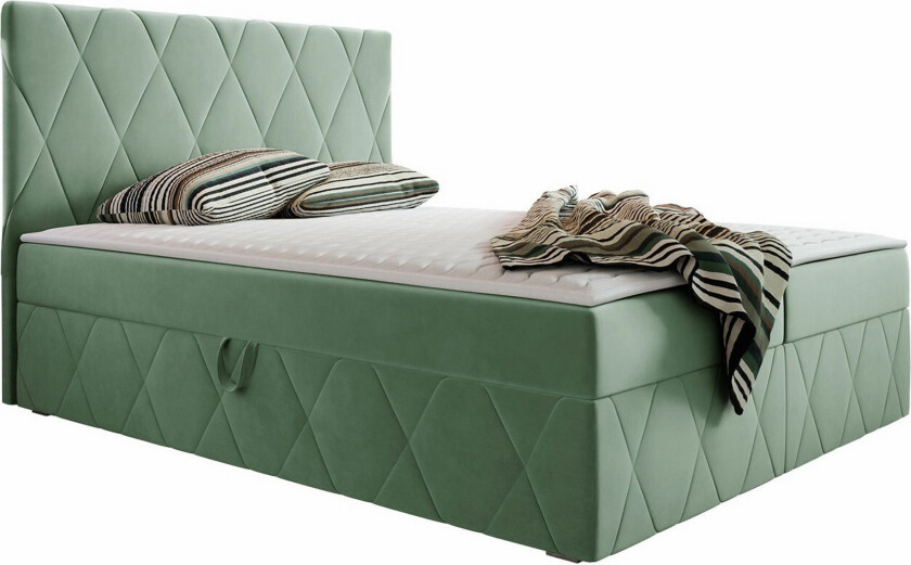 Kintore Kontinentalseng 160x200 cm - Lysegrønn/Grønn/Mynte