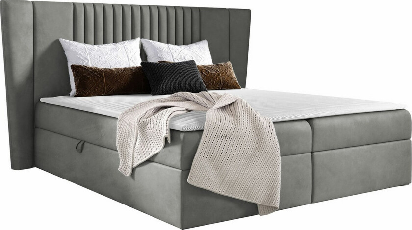 Boisdale Kontinentalseng 120x200 cm - Lysegrå/Mørkegrå