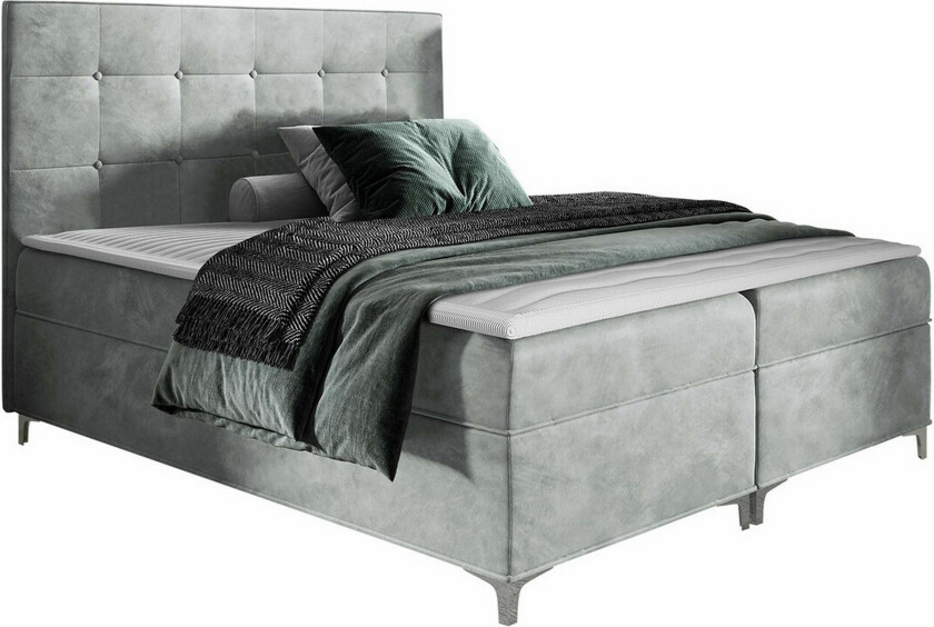 Boisdale Sengeramme 200x200 cm - Lysegrå/Mørkegrå