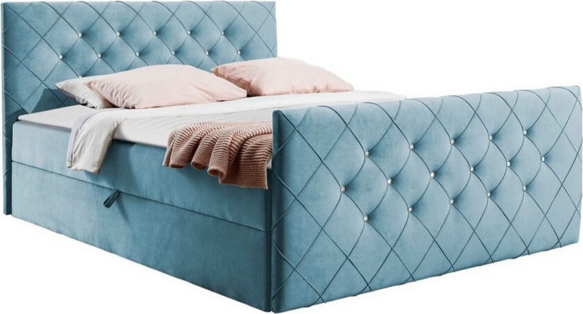 Hattie Kontinentalseng 180x200 cm - Lyseblå/Mørkeblå