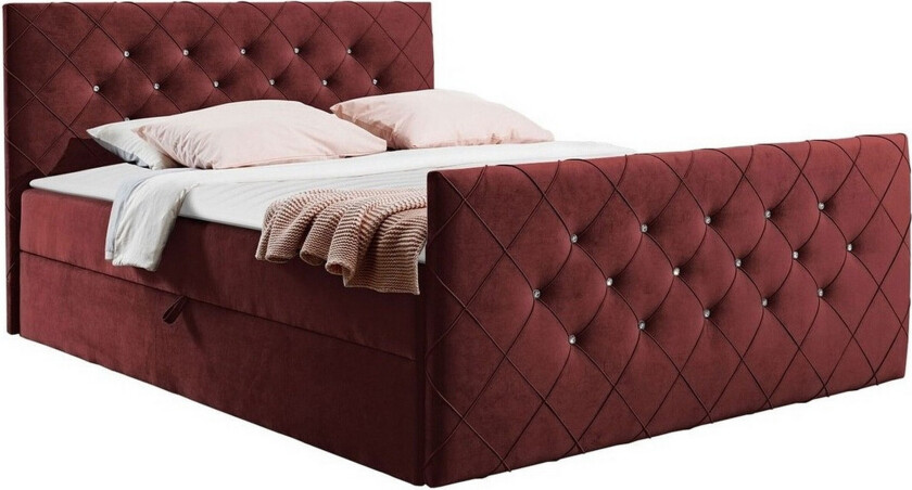 Hattie Sengeramme 180x200 cm - Brun/Rød