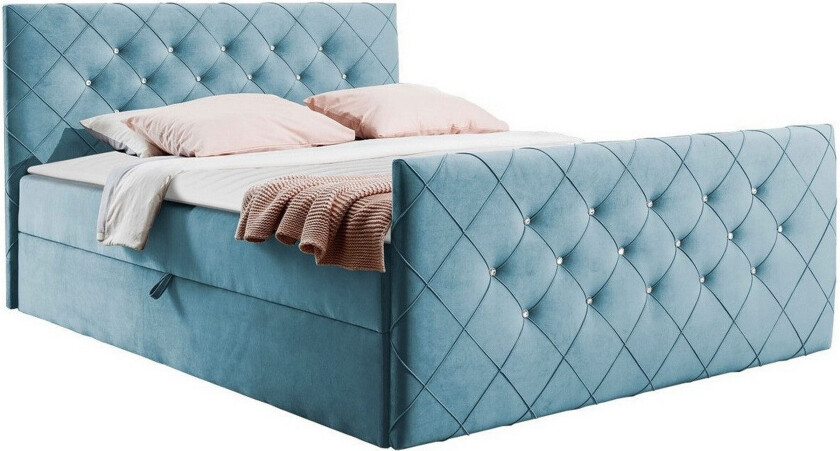 Boisdale Kontinentalseng 120x200 cm - Lyseblå/Mørkeblå