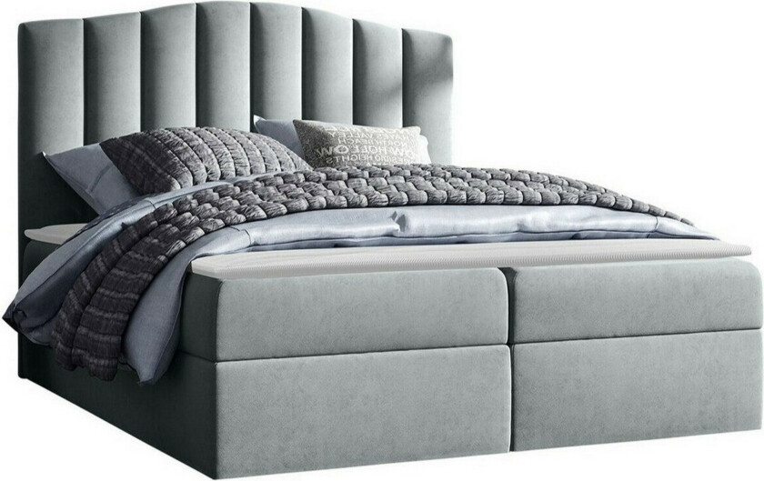 Herstello Sengeramme 180x200 cm - Lysegrå/Mørkegrå