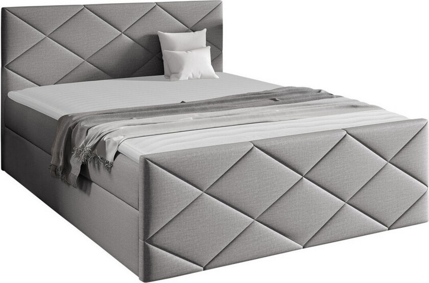 Boisdale Sengeramme 180x200 cm - Lysegrå/Mørkegrå