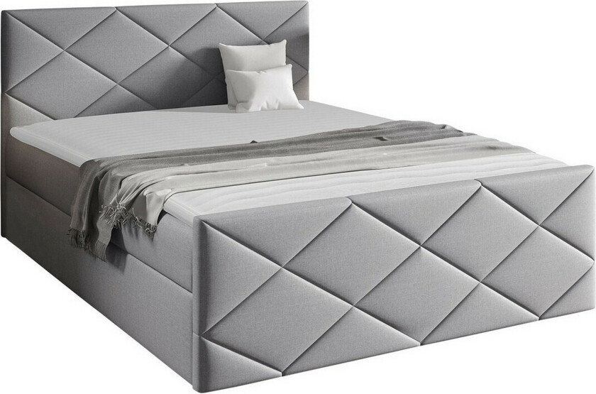 Boisdale Sengeramme 160x200 cm - Lysegrå