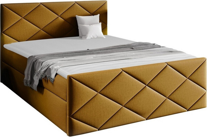 Boisdale Sengeramme 180x200 cm - Mørkegul