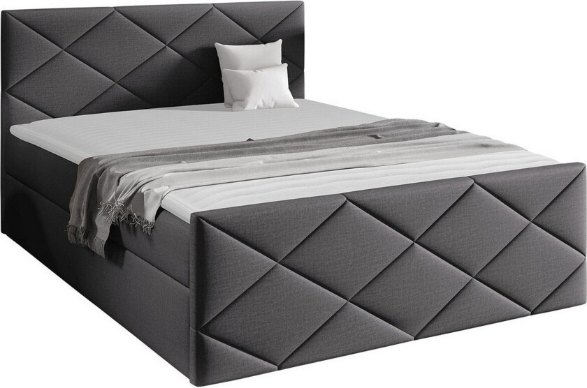 Boisdale Sengeramme 120x200 cm - Mørkegrå