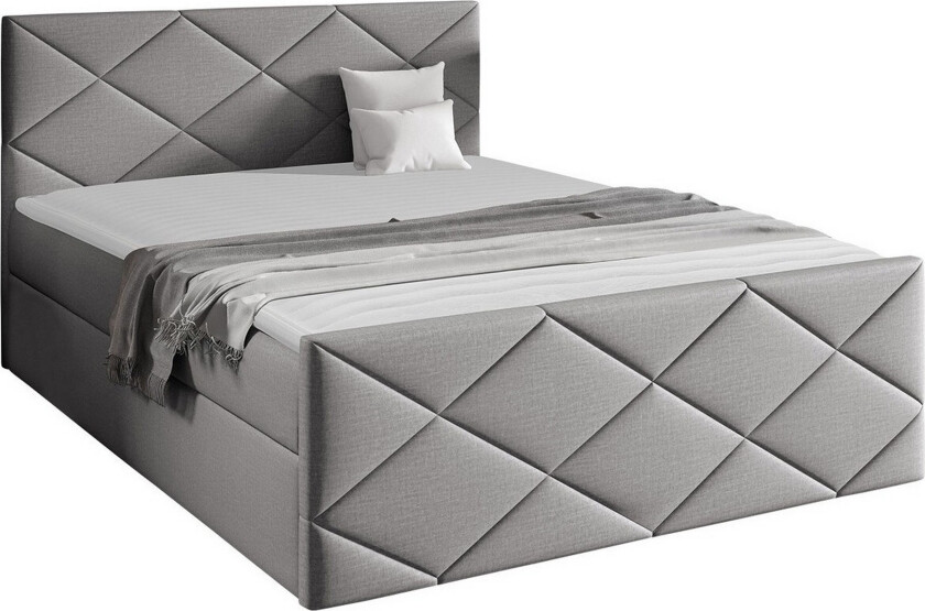 Boisdale Sengeramme 120x200 cm - Lysegrå/Mørkegrå