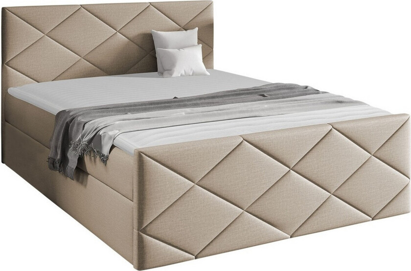 Boisdale Sengeramme 120x200 cm - Beige/Lys Beige