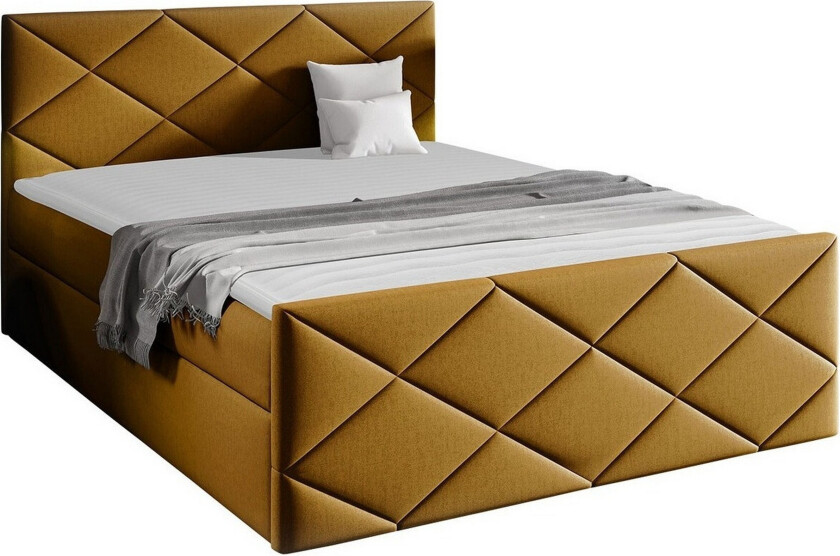 Boisdale Sengeramme 120x200 cm - Mørkegul