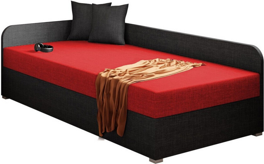Unona Sengeramme 90x200 cm - Rød/Svart