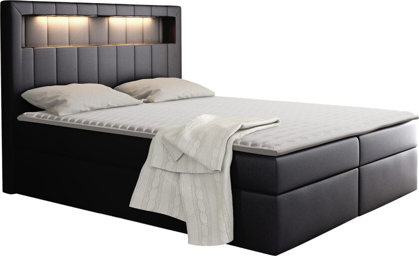 Kontinentalseng 180x200 Svart - Svart