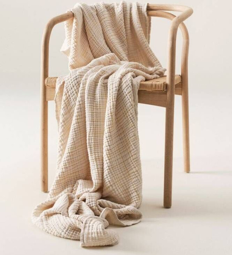 pledd 140x200 cm Beige/blå