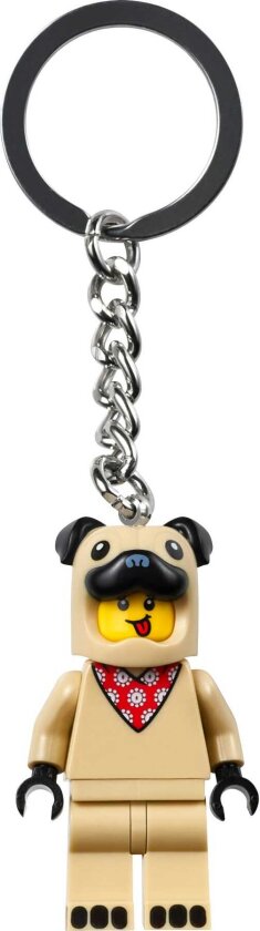 Nøkkelring med fransk bulldog-mann