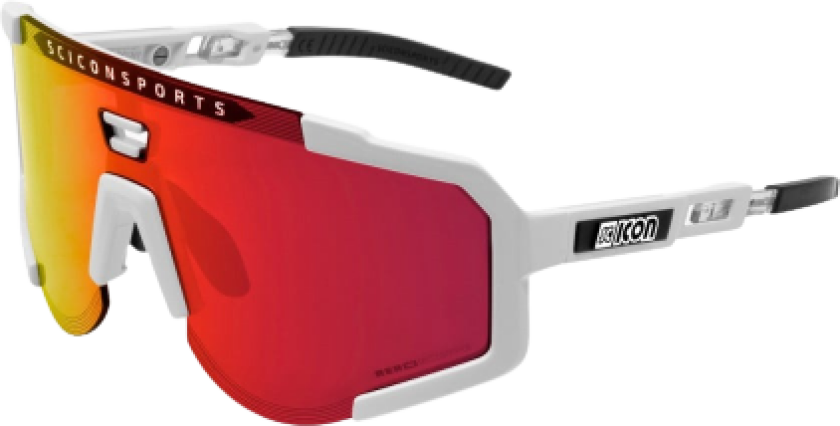 Aeroscope sykkelbriller White Gloss Multimirror Red