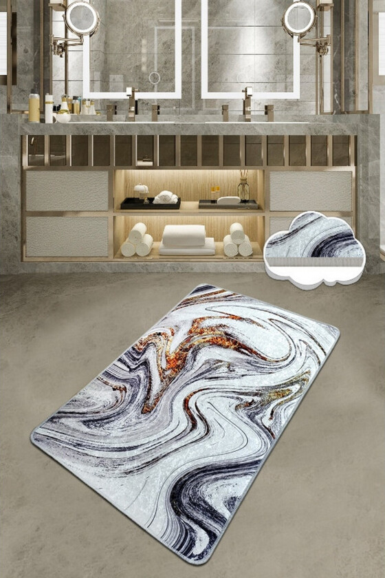 Parinka Baderomsmatte 80x100 cm Rund - Flerfarget