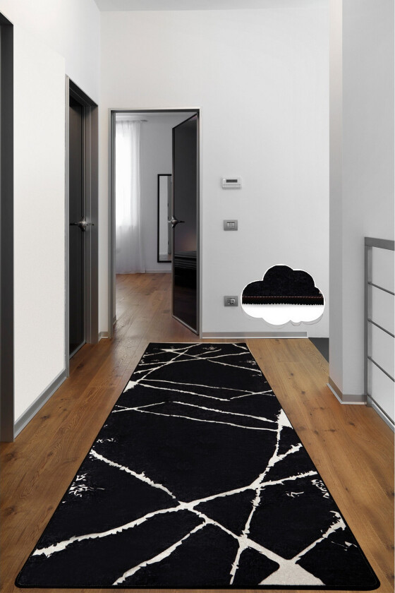 Jassi Gangmatte 80x300 cm Rektangulær - Svart