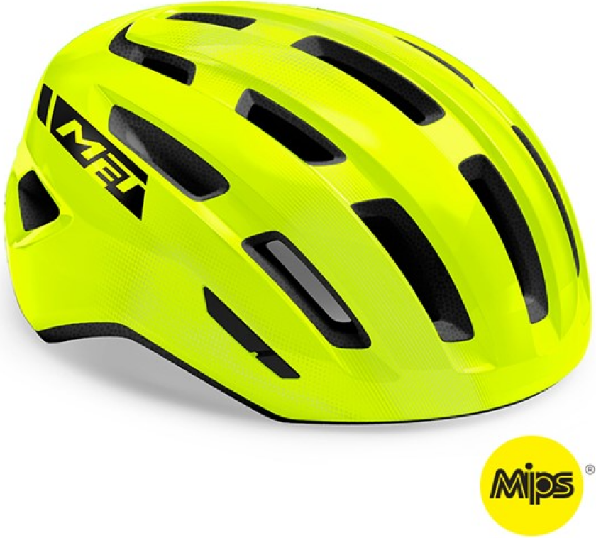 Miles MIPS sykkelhjelm Flou Yellow