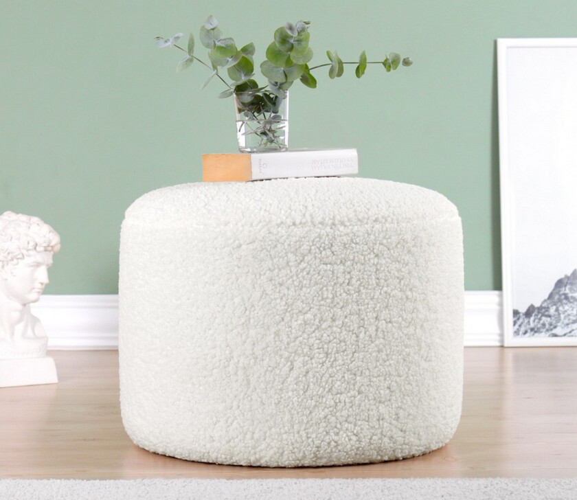 Whitman Sittepuff 54 cm - Hvit