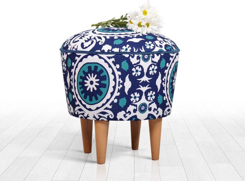 Debesis Sittepuff 42 cm - Blå/Hvit