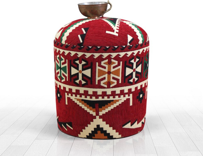 Amsterdam Sittepuff 40 cm - Rød/Svart