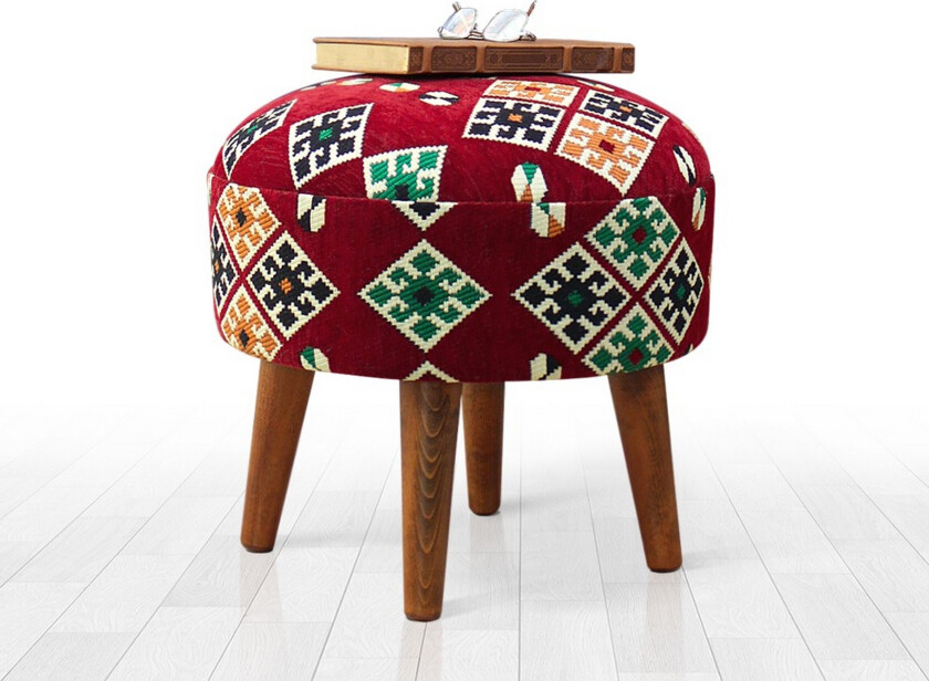 Bilde av Tarrytown Sittepuff 46 cm - Rød/Grønn