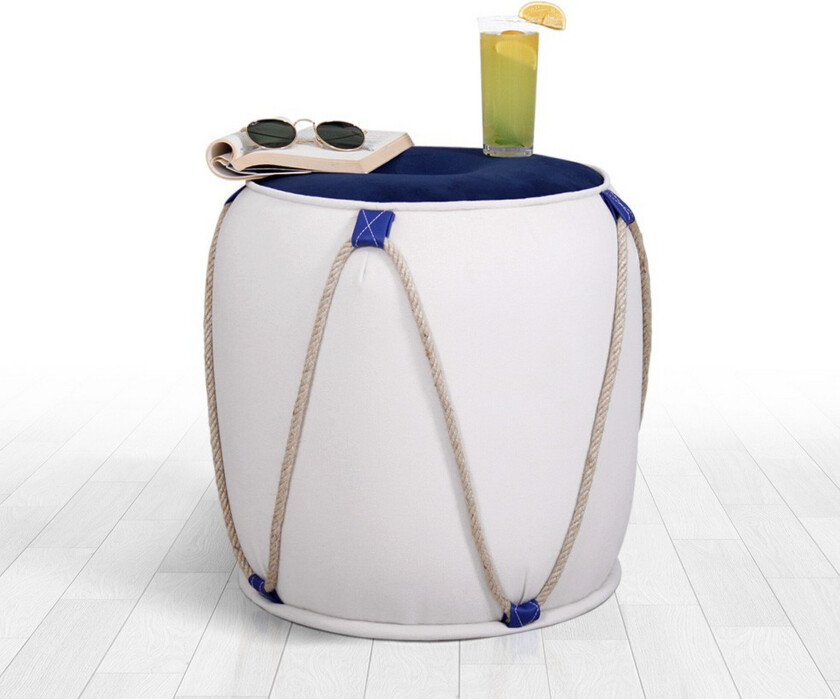 Bilde av Redlands Sittepuff 42 cm - Hvit/Blå