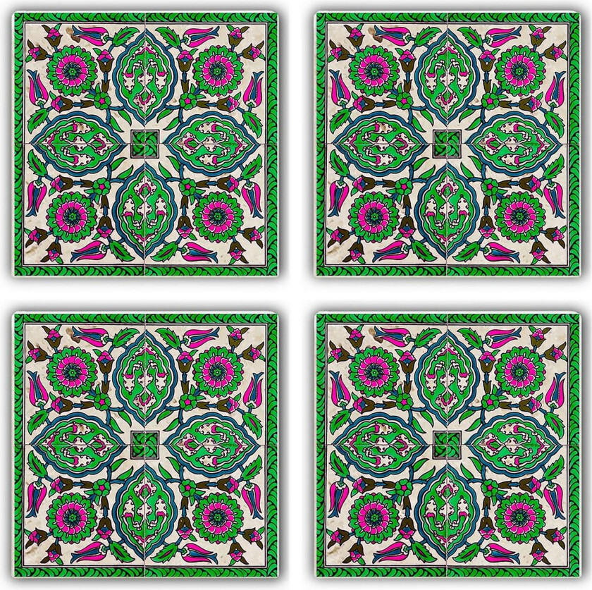 Glassunderlag 4-pk - Grønn/Lilla