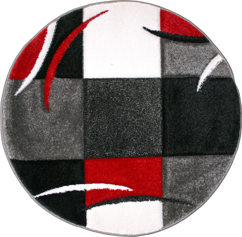 London Patch Friezematte Rund 240 - Rød