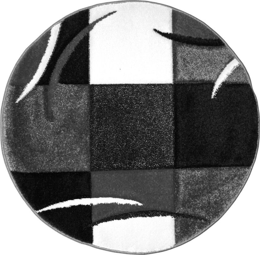 London Patch Friezematte Rund 240 - Svart