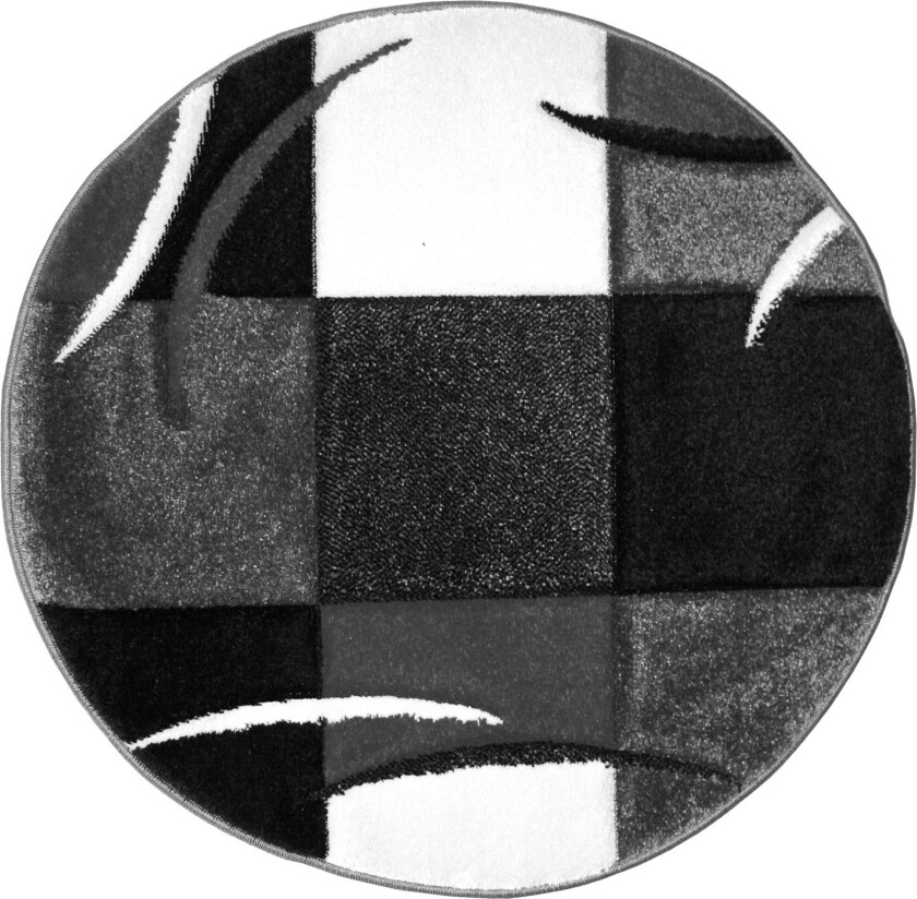 London Patch Friezematte Rund 200 - Svart