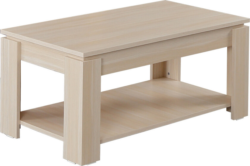 Comfortale Sofabord 104 cm med Oppbevaringshylle - Lyse Eikefarge