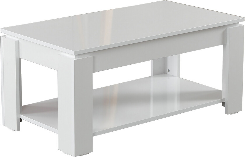 Comfortale Sofabord 104 cm med Oppbevaringshylle - Hvit